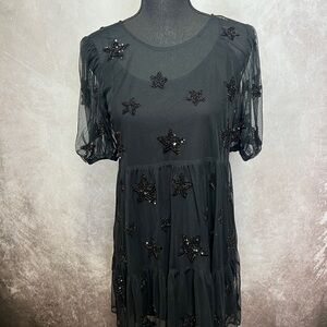 Black Star Embellished Dress. SALTWATER LUXE NEW WITH TAGS!!